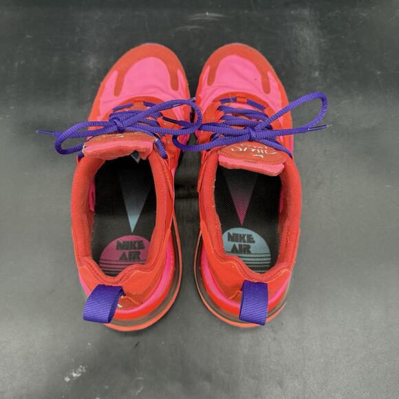 Nike Air Max 270 React Shoes Womens 6.5 Red Pink Athletic Sneakers AT6174-600 - Picture 6 of 8